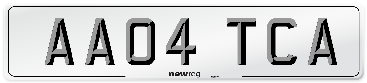 AA04 TCA Number Plate from New Reg